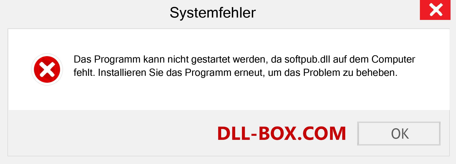 softpub.dll-Datei fehlt?. Download für Windows 7, 8, 10 - Fix softpub dll Missing Error unter Windows, Fotos, Bildern